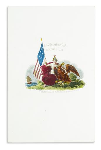 (CIVIL WAR--COVERS.) Group of 20 proof cards for patriotic covers by Kimmel, accompanied by the related covers.